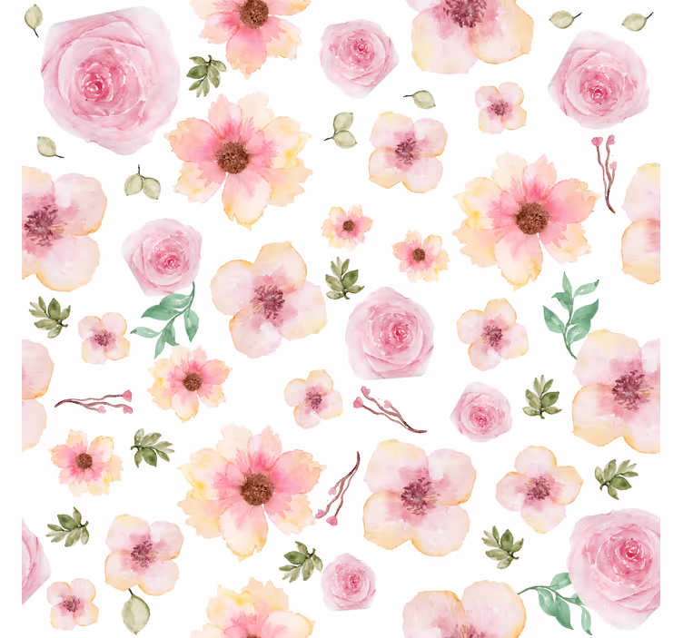 Store enrouleur salon motif de fleurs roses - TenStickers
