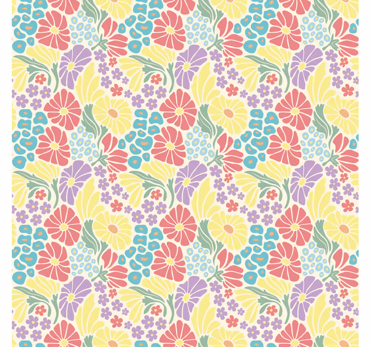 Store enrouleur floral salon fleurs pastel - TenStickers