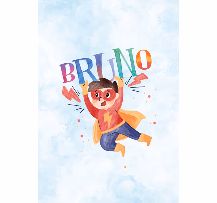 Store enrouleur super-héro style aquarelle avec nom - TenStickers