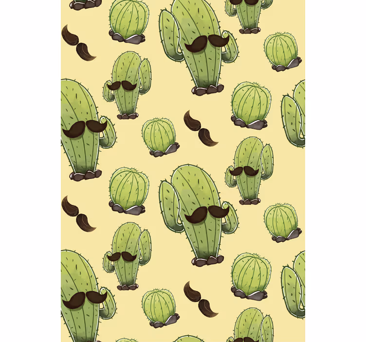 Store enrouleur salon cactus avec moustache - TenStickers