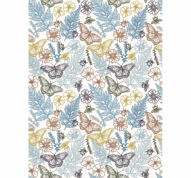 Store enrouleur cuisine papillons floraux - TenStickers