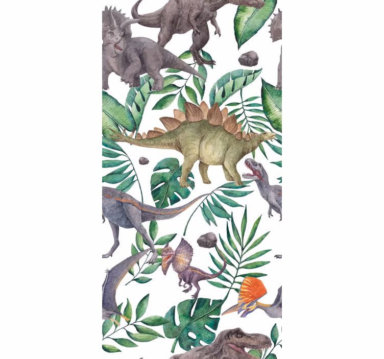 Store enrouleur chambre enfant dinosaure effet aquarelle - TenStickers