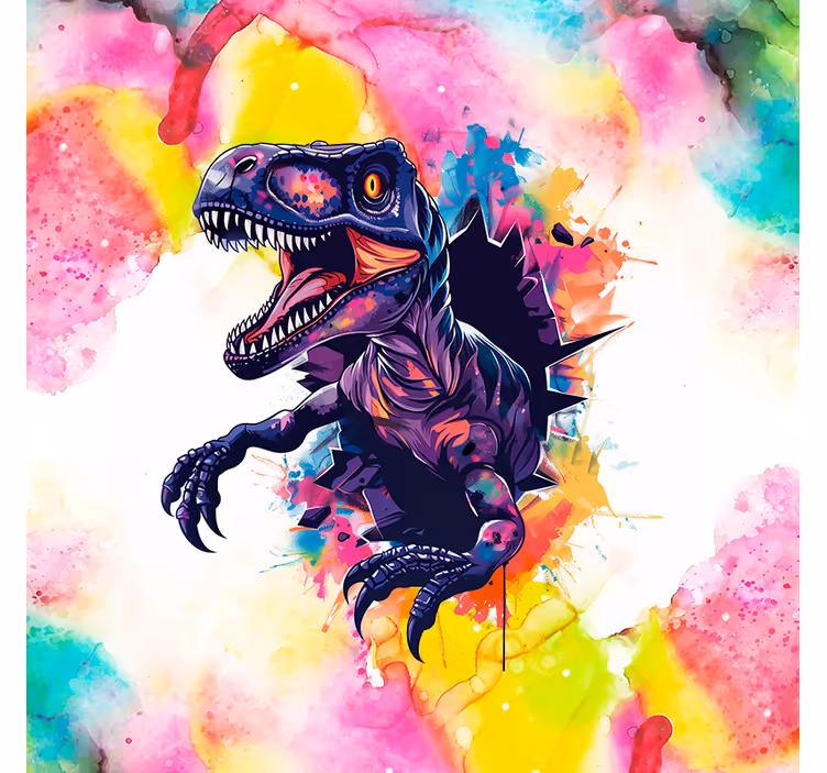 Store enrouleur dinosaure vélociraptor aux couleurs saturées - TenStickers