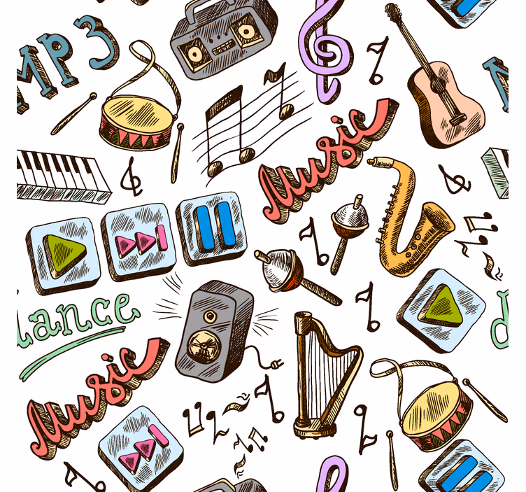 Store enrouleur amusant illustrations de musique - TenStickers
