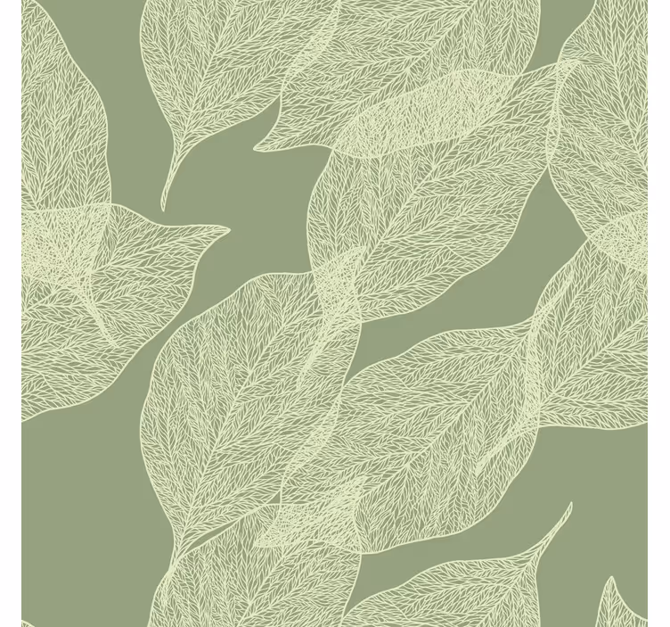 Store enrouleur cuisine vert motif de grandes feuilles - TenStickers
