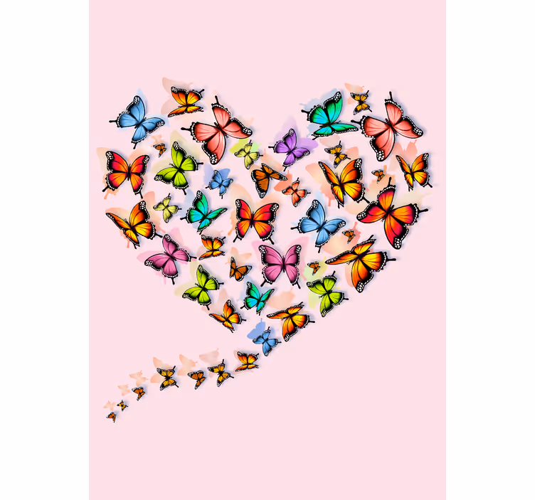 Store enrouleur papillon conception de coeur - TenStickers
