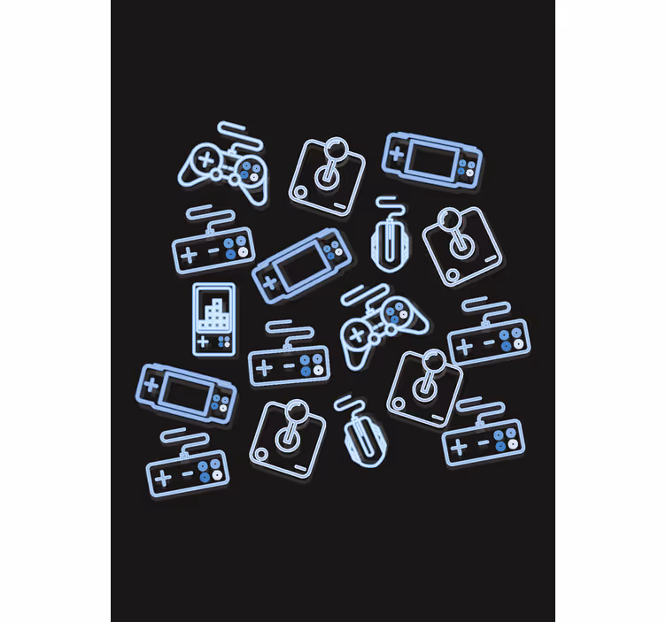 Store enrouleur gamer commandes bleues - TenStickers