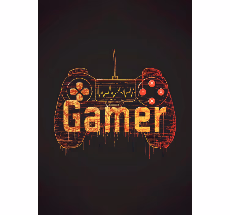 Store enrouleur gamer manette gamer et cardiogramme - TenStickers