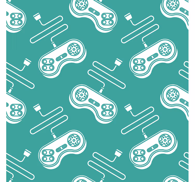 Store enrouleur gamer anettes rétro bleu turquoise - TenStickers