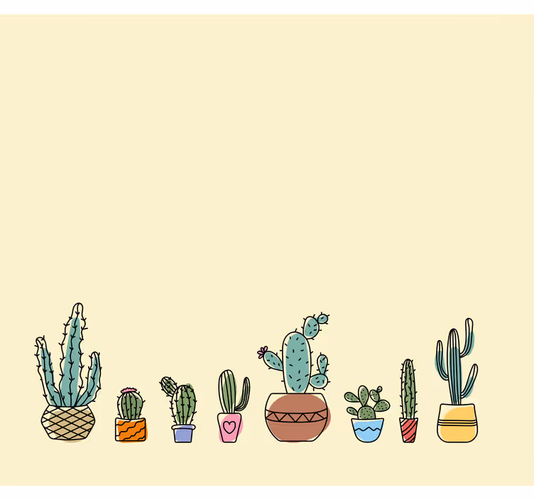 Store enrouleur cactus dessins vert clair - TenStickers
