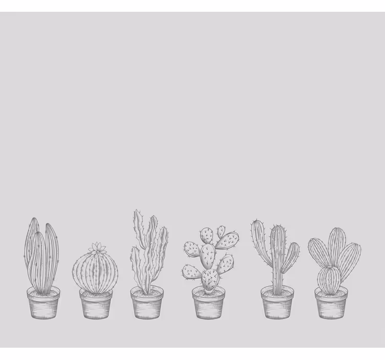 Store enrouleur cuisine cactus nuances de gris - TenStickers