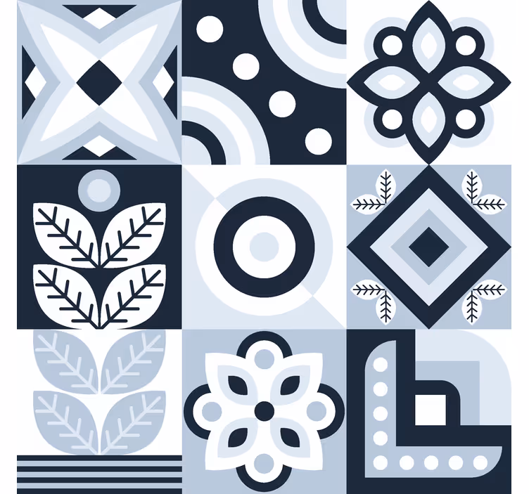 Store enrouleur scandinave modèle de carreaux - TenStickers