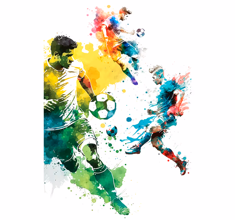 Store enrouleur football joueurs en action colorés - TenStickers