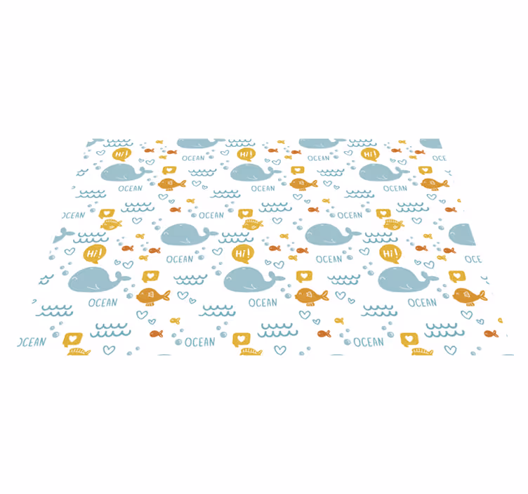 Set de table Poissons et baleines colorés - TenStickers