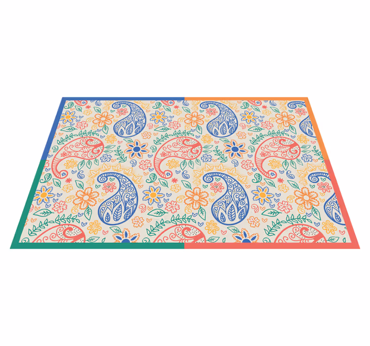 Set de table design bois imprimé paisley coloré - TenStickers