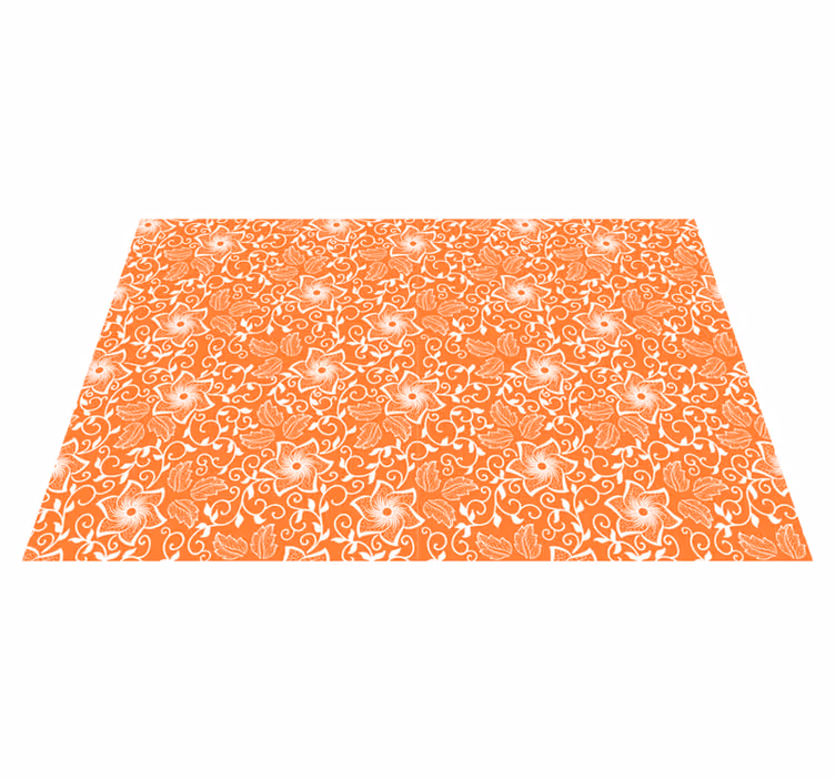 Set de table orange Fleurs paisley - TenStickers