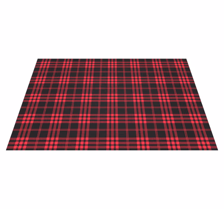 set de table noel Tartan rouge - TenStickers