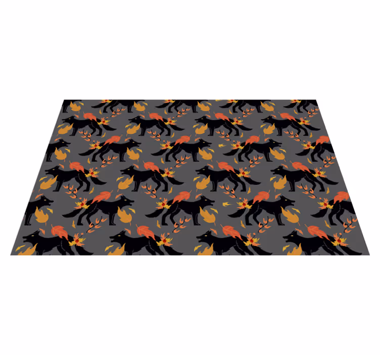 Set de table halloween renards avec flammes - TenStickers