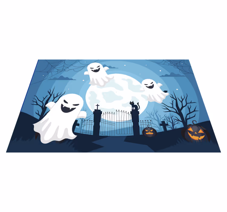 Set de table halloween scène de fantômes fantaisiste - TenStickers