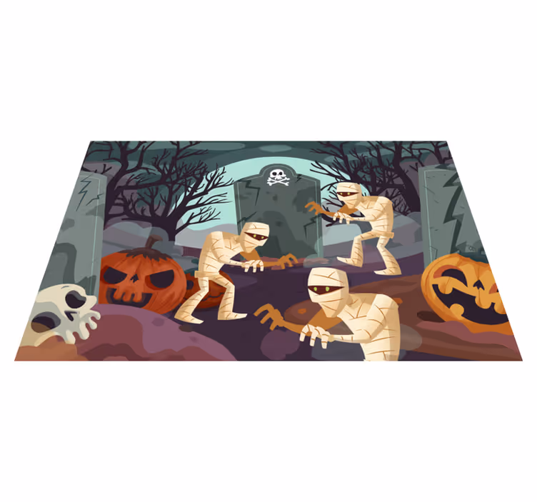 Set de table halloween momies sortant du cimetière - TenStickers