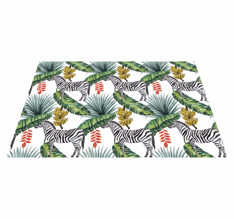 Set de table design bois motifs feuilles zèbre - TenStickers