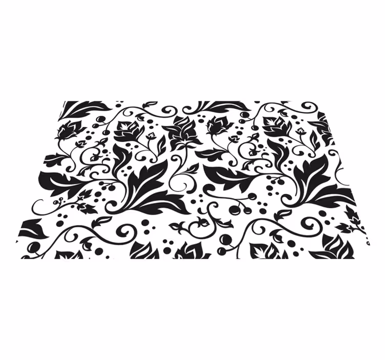 Set de table design bois motif floral noir - TenStickers