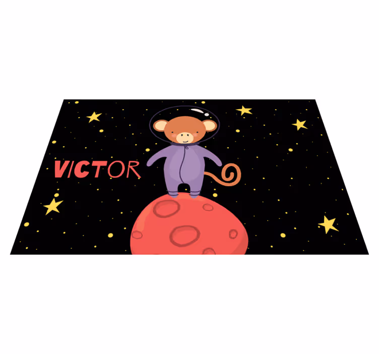 Set de table design enfant aventure de singe astronaute - TenStickers