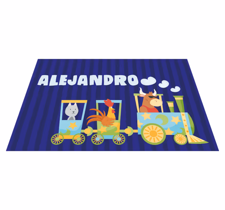 Set de table design enfant animaux de train colorés - TenStickers