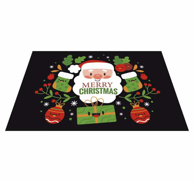 Set de table noël illustration joyeuse de santa - TenStickers