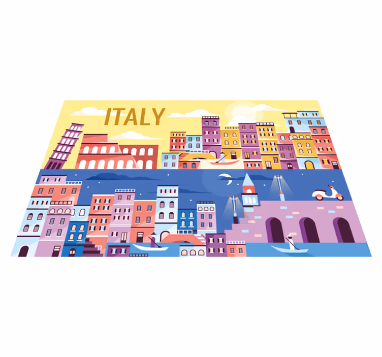 Set de table design paysage urbain vibrant italie - TenStickers