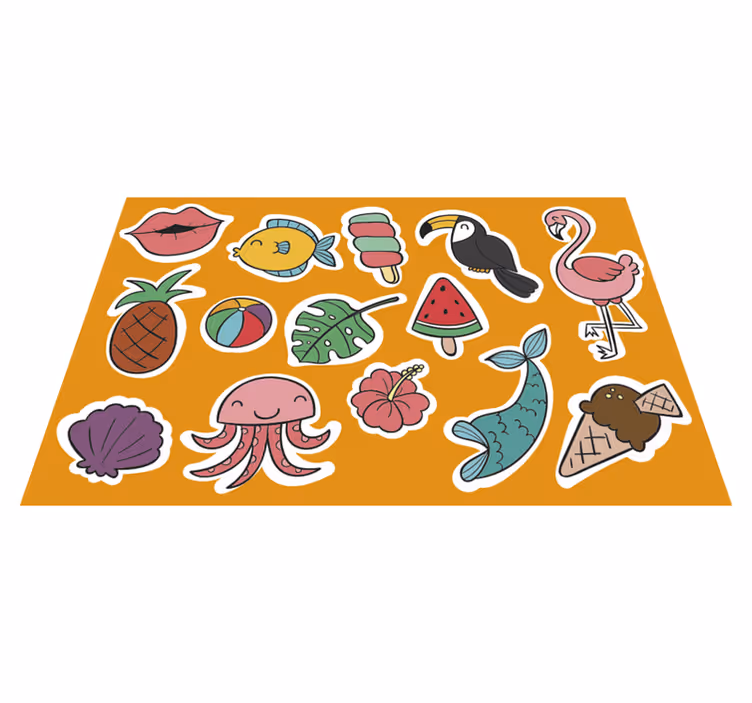 Set de table design enfant Éléments tropicaux colorés - TenStickers