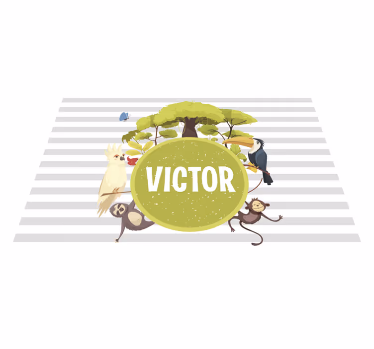 Set de table design prénom Animaux de la jungle - TenStickers