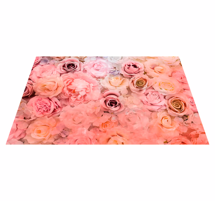 Set de table design bois motif floral rose - TenStickers