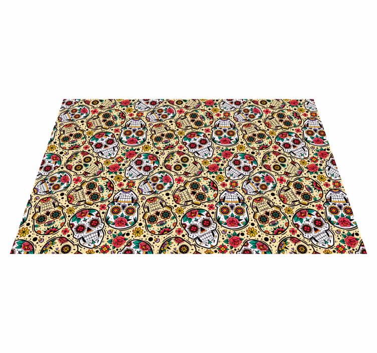 Set de table halloween motif crâne coloré - TenStickers
