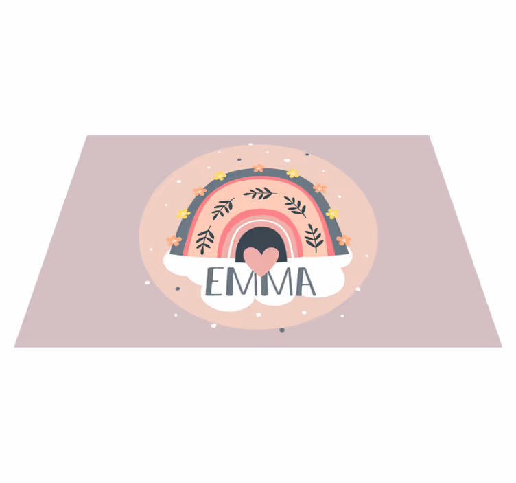 Set de table design enfant motif floral arc-en-ciel - TenStickers