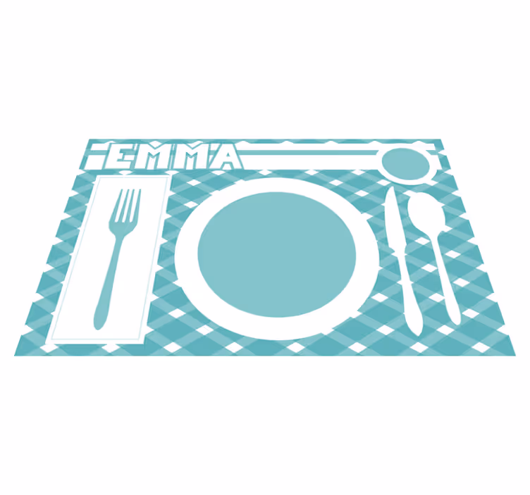 Set de table design nom Réglage de la plaque - TenStickers