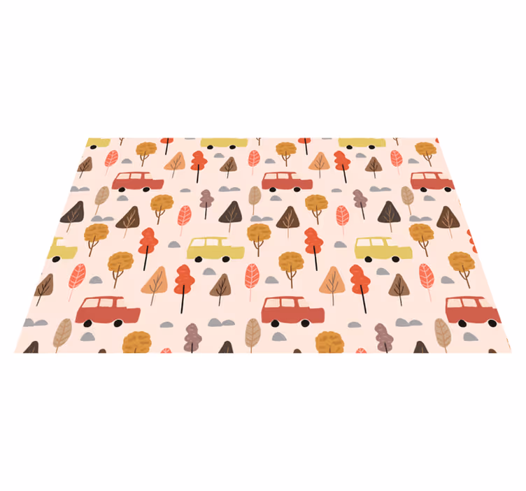 Set de table design enfant arbres de voitures colorés - TenStickers