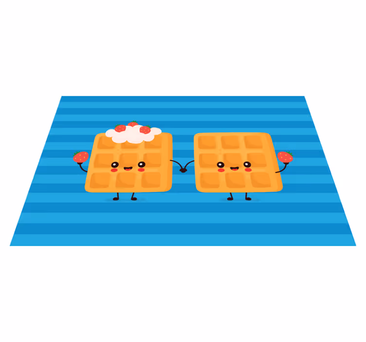 Set de table design enfant amis gaufres heureux - TenStickers