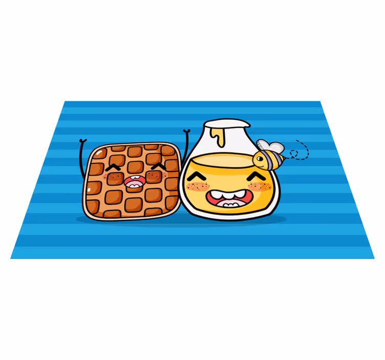 Set de table design enfant gaufre et miel mignon - TenStickers