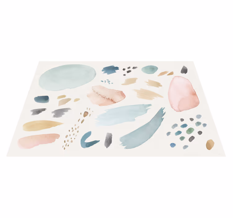 Set de table design bois formes aquarelle douces - TenStickers