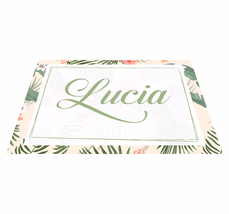 Set de table design nom Cadre fleuri - TenStickers