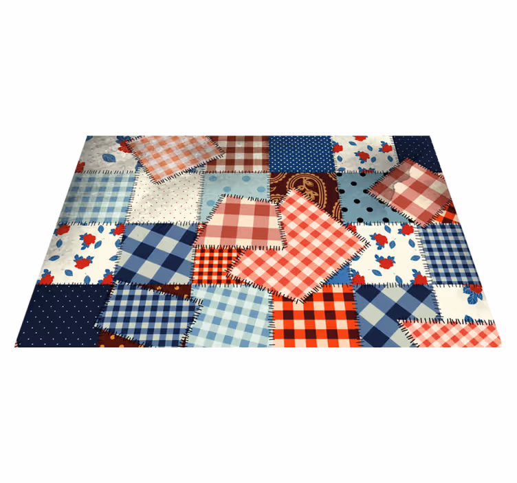 Set de table design bois motif patchwork tissu - TenStickers