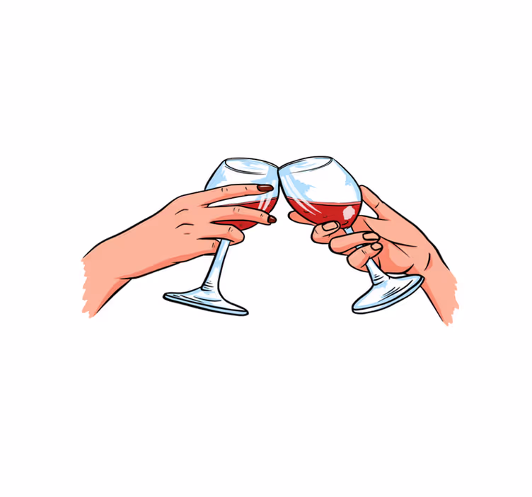 Set de table design citation verres à toast - TenStickers