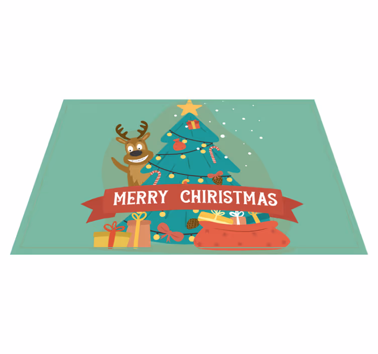 Set de table noël arbre de fête joyeux - TenStickers