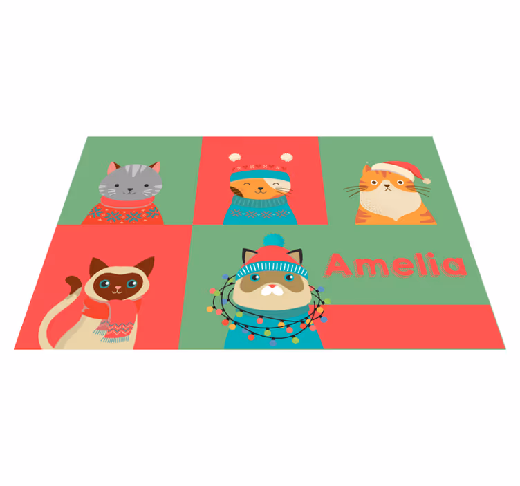 Set de table design enfant chats en dessin animé - TenStickers