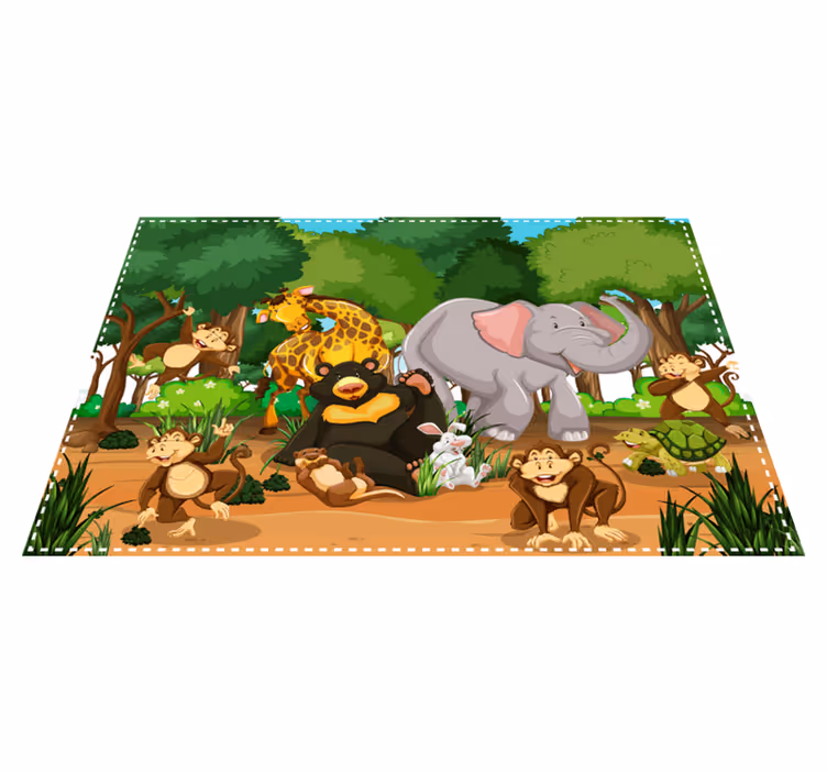 Set de table design enfant scène animaux amusants - TenStickers