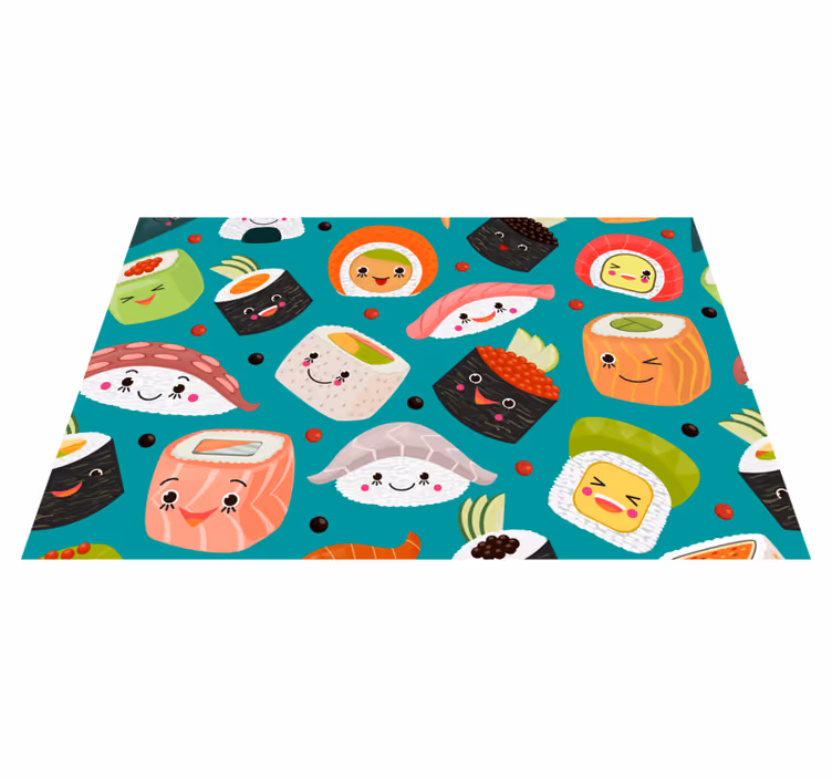 Set de table design enfant personnages sushi mignons - TenStickers