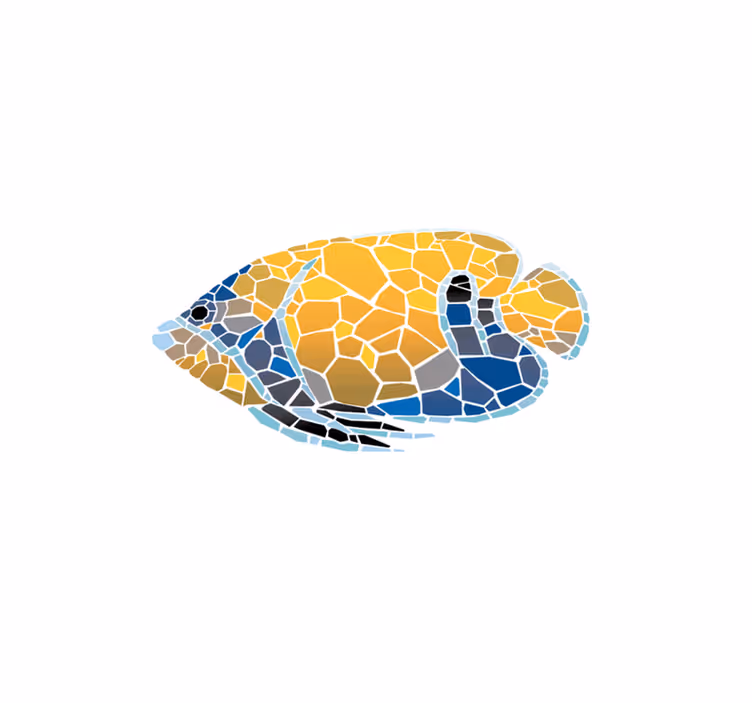 Set de table original illustration de poissons mosaïque - TenStickers
