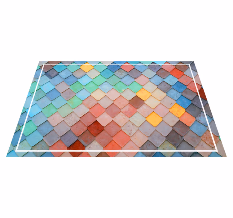 Set de table design bois motif carreaux colorés - TenStickers