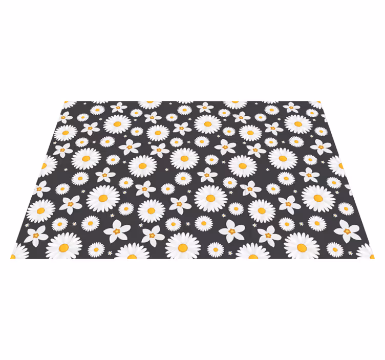 Set de table design bois Éléments floraux marguerite - TenStickers